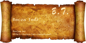 Becza Teó névjegykártya